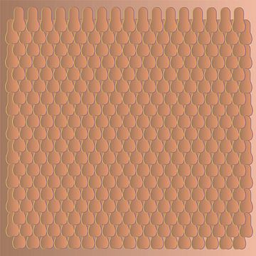 PumpSkin Patroon Vierkant met Pantone kleur 2022 Raw Amber van Van Pom Home