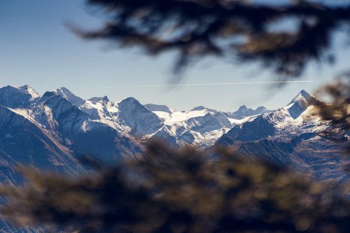 Uitzicht op de oostelijke Alpen bij Saalbach-Hinterglemm