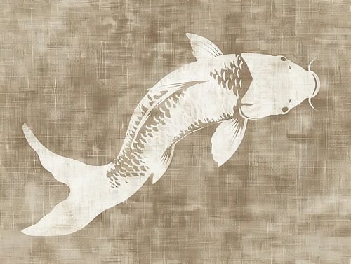 Peinture de carpes koï