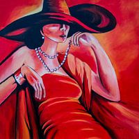 dame in rood