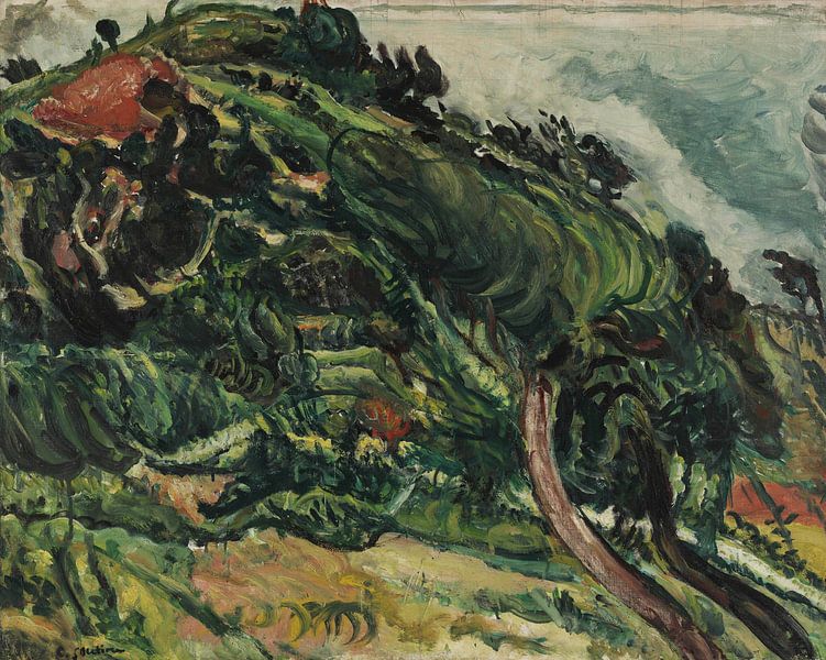 Chaim Soutine~Landschaft mit Bäumen im Wind von finemasterpiece