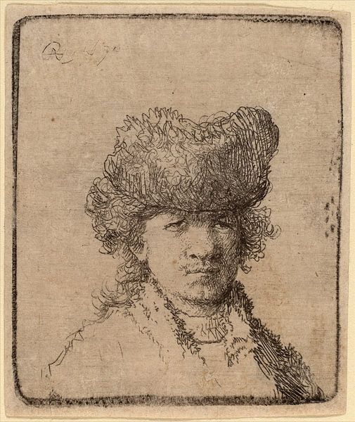 Rembrandt van Rijn, Autoportrait dans un manteau de fourrure par Rembrandt van Rijn