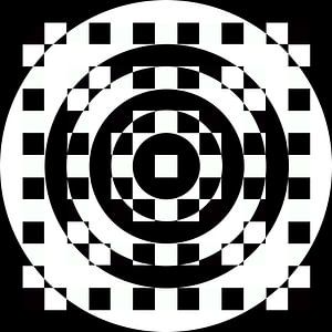 Abstrakte geometrische Formen in Schwarz und Weiß
