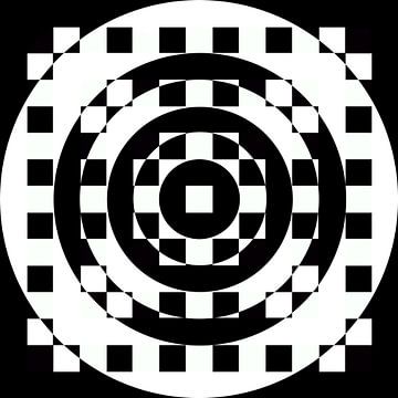 Abstract geometrische vormen in zwart wit van Maurice Dawson