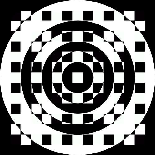 Abstract geometric shapes in black and white