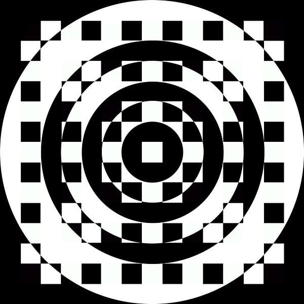 Abstrakte geometrische Formen in Schwarz und Weiß von Maurice Dawson