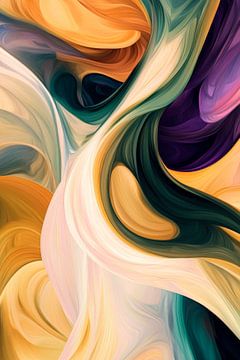 Kleurrijke abstracte golfpatronen van Poster Art Shop