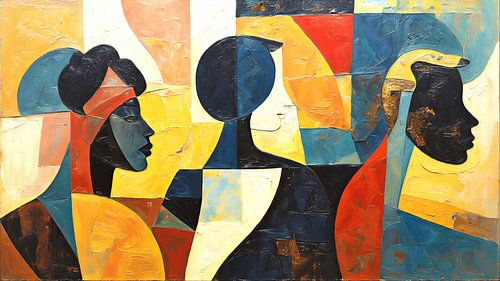 Abstract Geometric Portraits in Cubist Style - 8