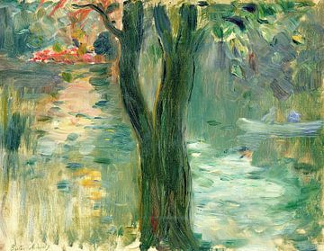 Berthe Morisot,Zonsondergang over het meer Bois de Boulogne