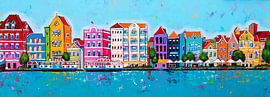 Handelskai am Tag Curaçao von Happy Paintings / Renata Rolefes Art