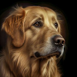 Portrait eines Golden Retriever, Illustration