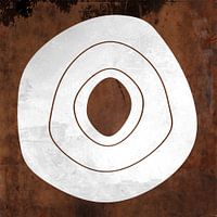 Abstract geometric  circles in grunge rusty brown 10