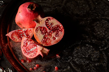 Mood shot featuring a pomegranate