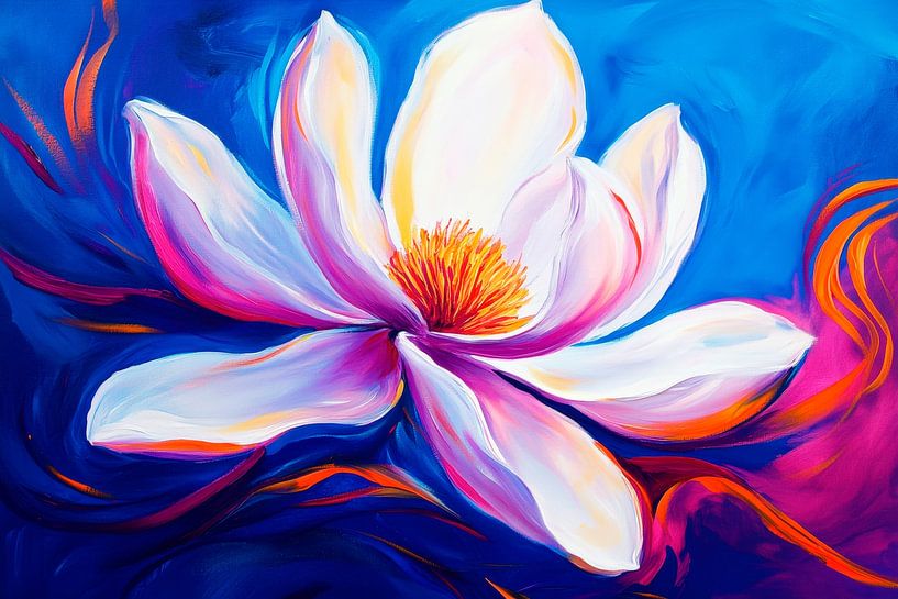 Blooming water lily in watercolour by Poster Art Shop