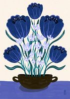 Blue Berry Dreams Floral Illustration