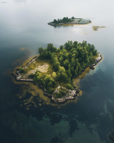 Uitzicht op verlaten eiland van fernlichtsicht
