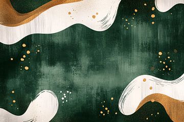 Groen en goud abstract ontwerp van Imperial Art House