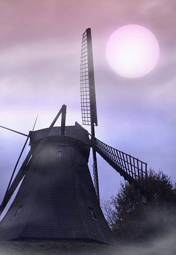 Mill with moonlight