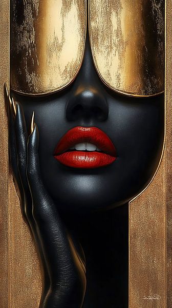 goud - zwart - rood van Gelissen Artworks