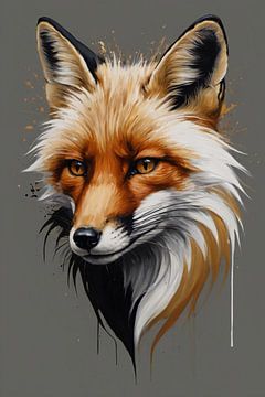 Modern Fox in Vivid Colours by De Muurdecoratie