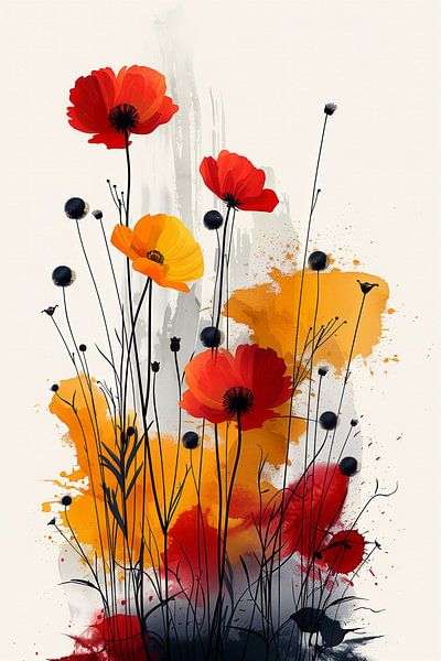 Poppies Composition by Dakota Wall Art