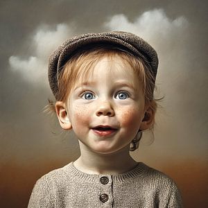 Lustiges surreales Kinderporträt