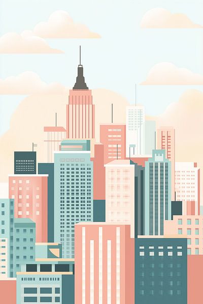 New York City in Pastell von Thea