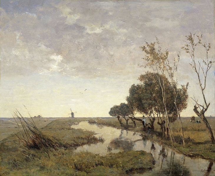 A Watercourse near Abcoude, Paul Joseph Constantin Gabriël by Masterful Masters