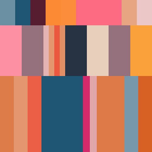 Heldere strepen. Veelkleurige kunst in retrokleuren nr. 2