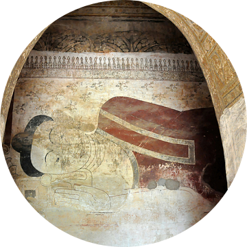 Eeuwenoude muurschildering van een liggende Boeddha van Affect Fotografie