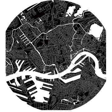 Rotterdam | Stadskaart ZwartWit van WereldkaartenShop