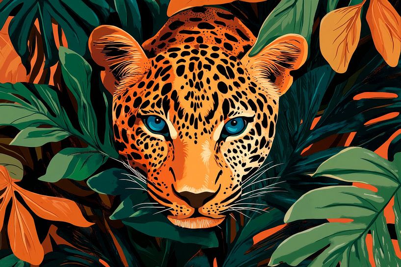 Löwe im Dschungelblick von Poster Art Shop