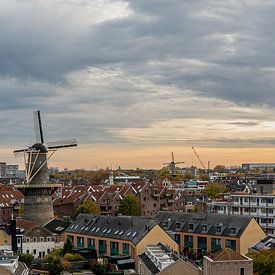Panorama skyline Schiedam with windmills by Kok and Kok