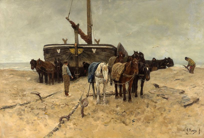 Bomschuit am Strand, Anton Mauve von Meesterlijcke Meesters