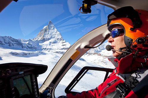 Rescue Pilot with Matterhorn by Menno Boermans