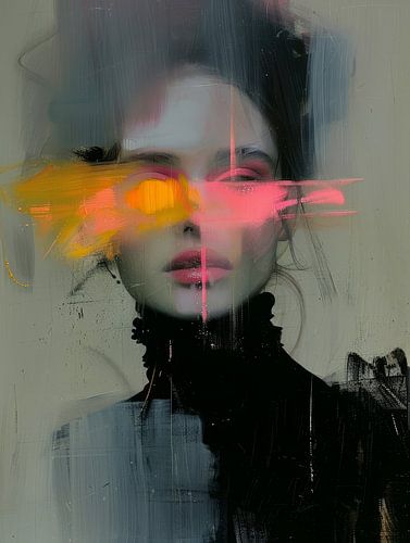 Modern en abstract portret  van Carla Van Iersel