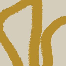 Modern abstract art. Lines in pastel colors. Gold on beige by Dina Dankers