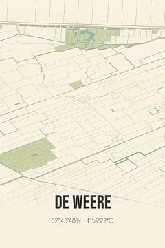 Vintage landkaart van De Weere (Noord-Holland) van Rezona