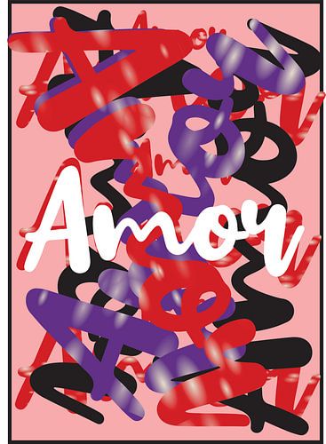 abstracte amor kunstwerk rose