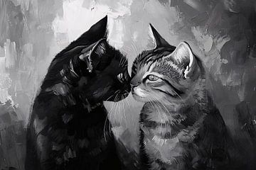 Zwart-wit katten in harmonie van Imperial Art House