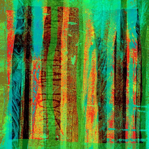 Patchwork bruin groen