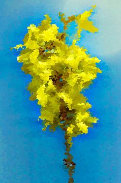 Bloeiende forsythia tak van Leopold Brix