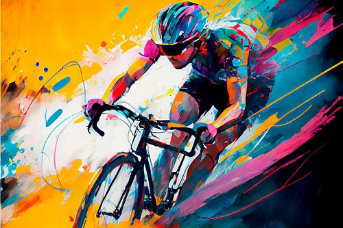 Impressionist painting with cyclists. Part 6 by Maarten Knops