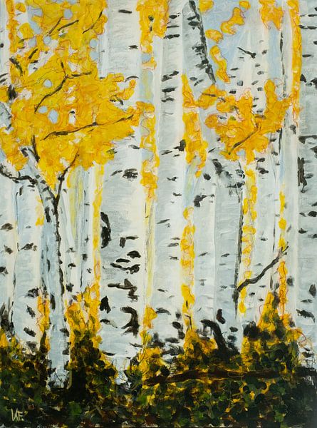 Golden Birch Forest by Karin Frenay