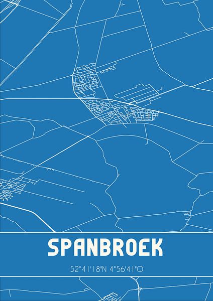 Blueprint | Map | Spanbroek (North Holland) by Prints of Place