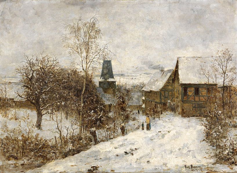 Paul Baum.Winter in Overweimar von 1000 Schilderijen