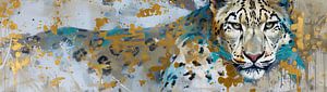 Malerei Leopard Gold