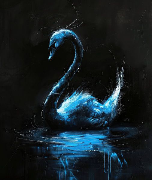 Malerei Abstrakter Schwan von Kunst Laune