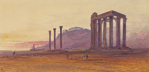 Edward Lear – Der Tempel des olympischen Zeus, Griechenland