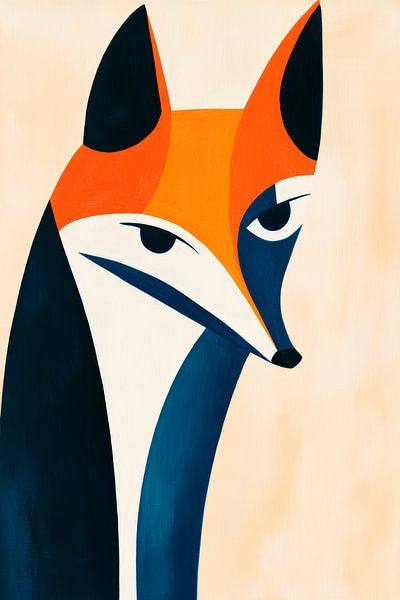 Stilisierte Fuchsillustration in Farben von Poster Art Shop